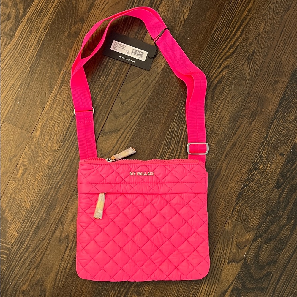 MZ Wallace Neon Pink Quilted Crossbody Bag